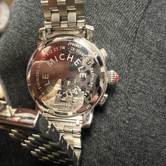 Michele Silver Uptown Diamond Dial Watch - Picture 16 of 16